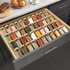 PACK DE 24 POTS D'ÉPICES AVEC ENSEMBLE DE RANGEMENT POUR TIRROIR